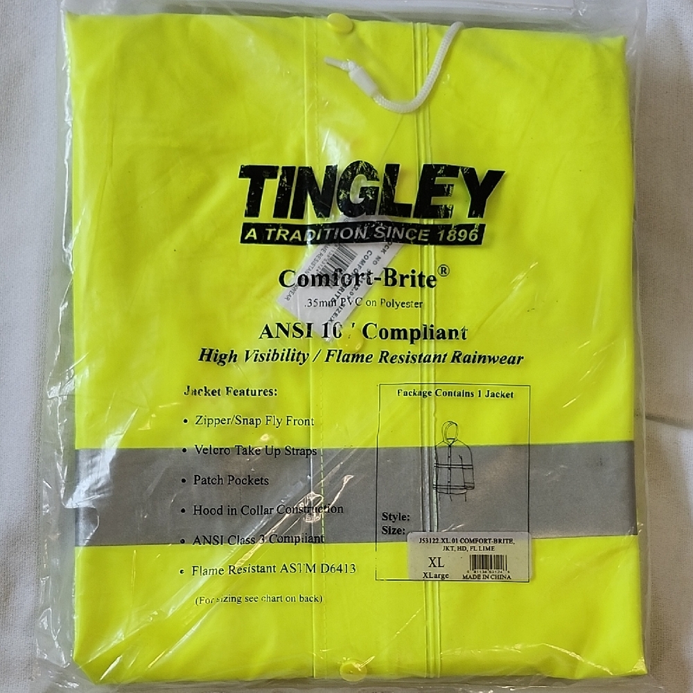 NWT Tingley High VisibilityFlame Resistant Rain Jacket